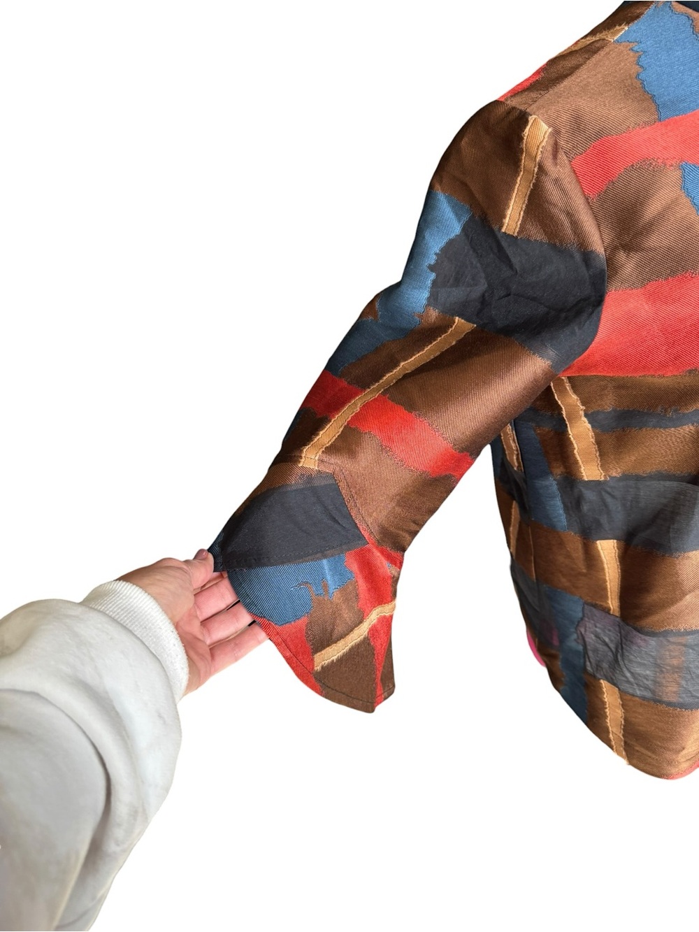Joseph Ribkoff Abstract Jacket 18 Silk Blend Boxy Top Artwear Oversized Chic N56 - Picture 4 of 10